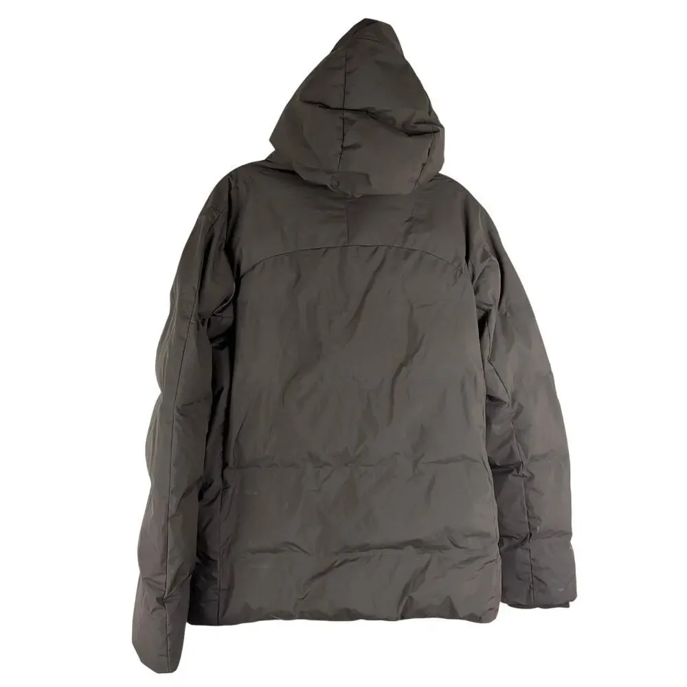 Dutch Bros Coffee Jacket‎ Mens Medium Brown Hooded Puffer Full Zip Insulated